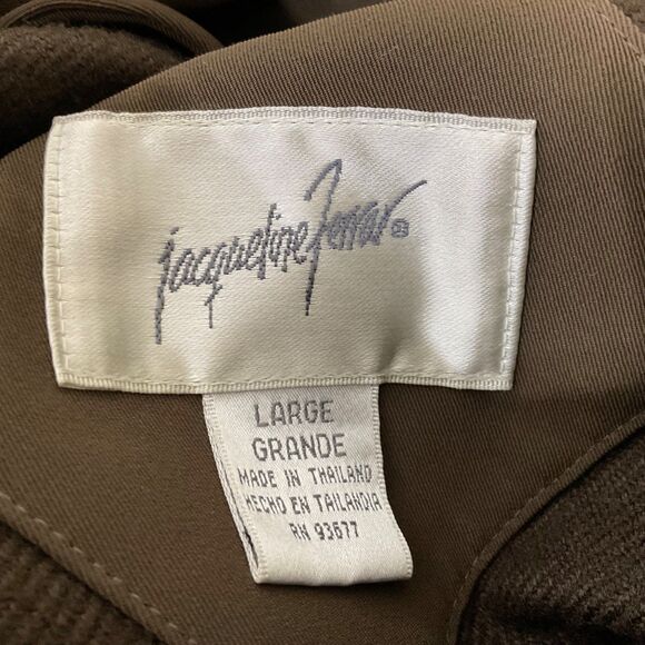 Vintage Jacqueline Ferrar 90s mid length Green Trench Coat women's L - Picture 4 of 13